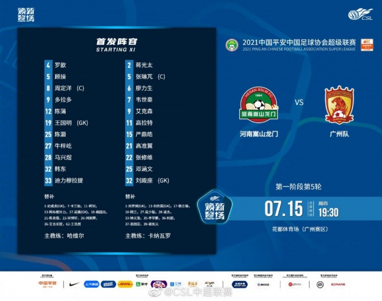 嵩山龙门 VS 广州:焦点对决